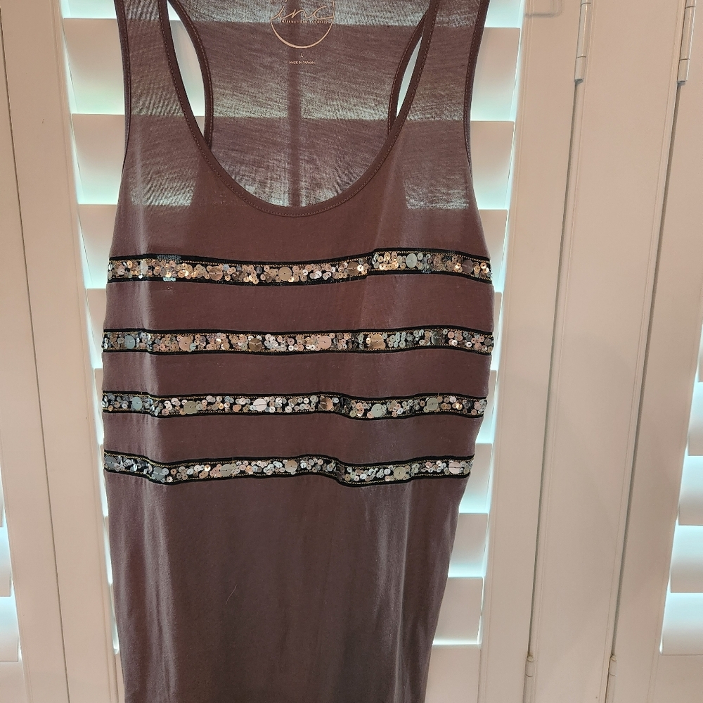 Sequin Embellished Tank Top -cocoa Brown